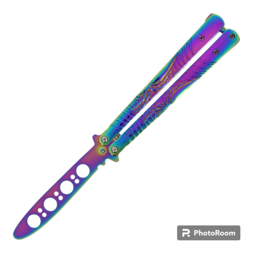 RAINBOW BALISONG TRAINING BUTTERFLY KNIFE